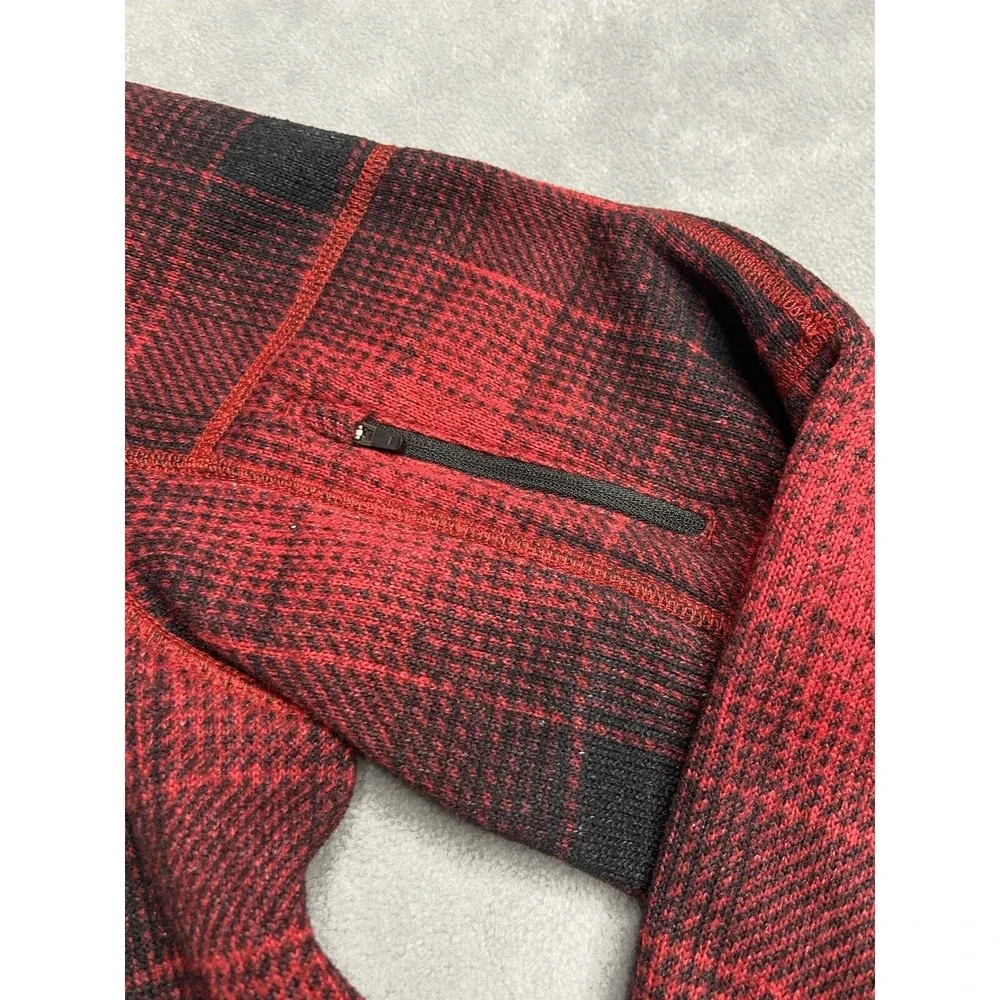 Vintage The North‎ Face Pullover Sweater Large Red Plaid Brown Tag Gorpcore Hike